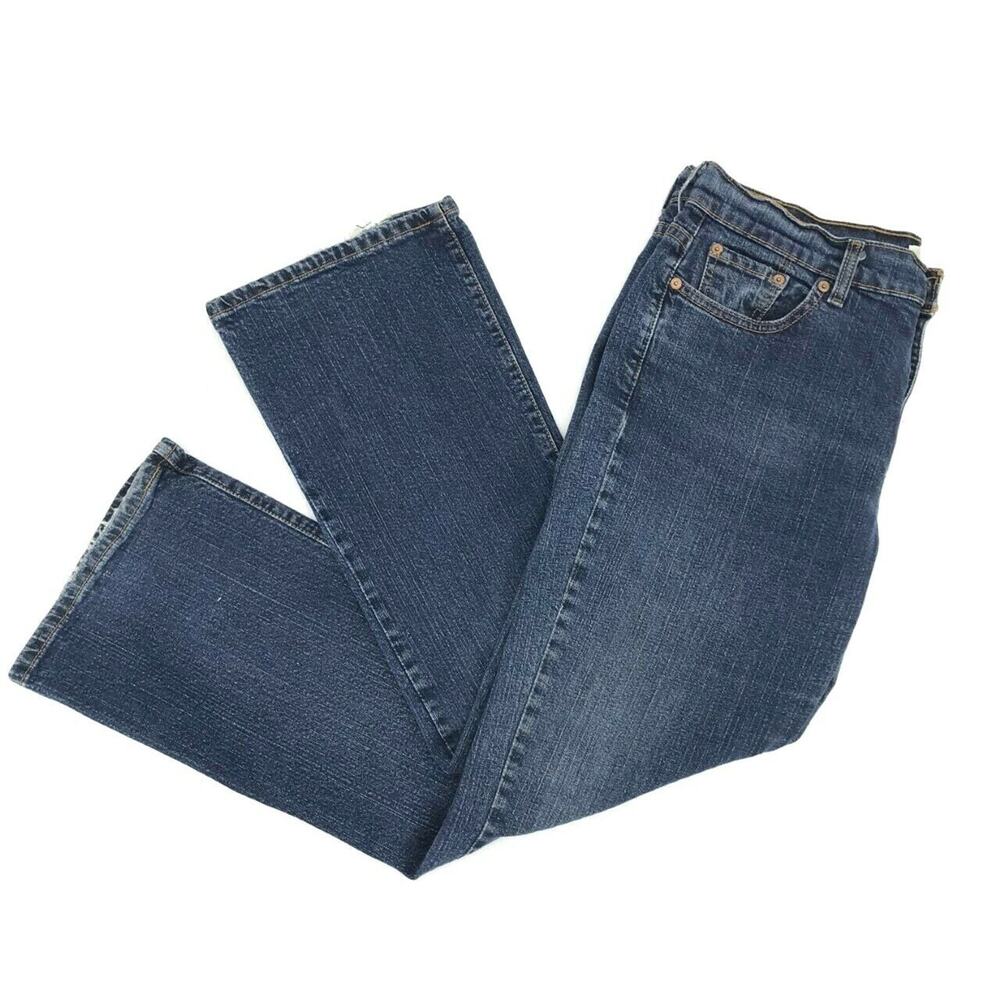 Levi's Women's 515 Bootcut Jeans Size 12 Short Stretch Mid Rise Medium Wash Zip